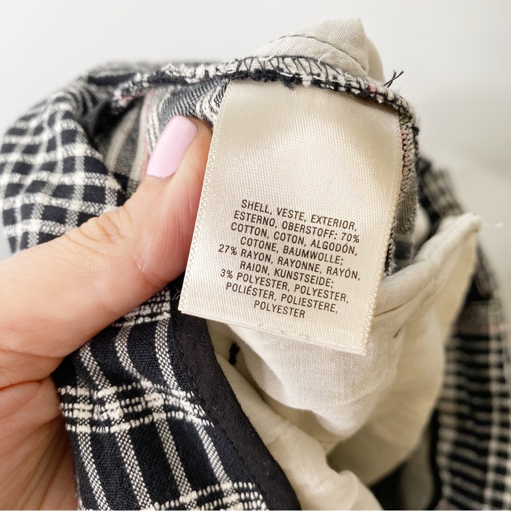 Anthropologie Ett:twa Luca Wide Leg Crop High Waist Plaid Bag Waist Tie Size 2 - Picture 8 of 10